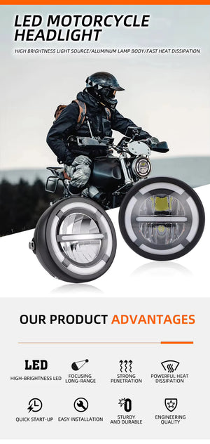 Ruko Auto 7 Inch LED Motorcycle Headlight Assembly